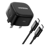 UGREEN 25W PD Fast Charger With USB C To USB C Cable 2M - Black