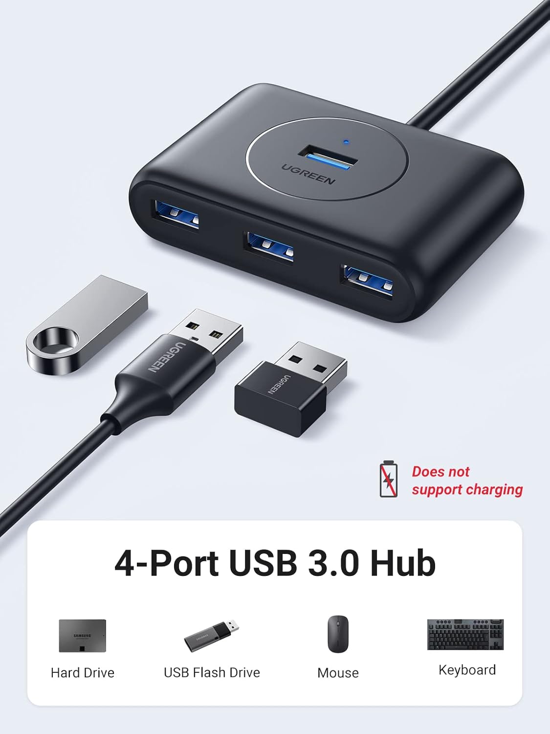 uGreen USB 3.0 Hub 0.5m (Black) CR113