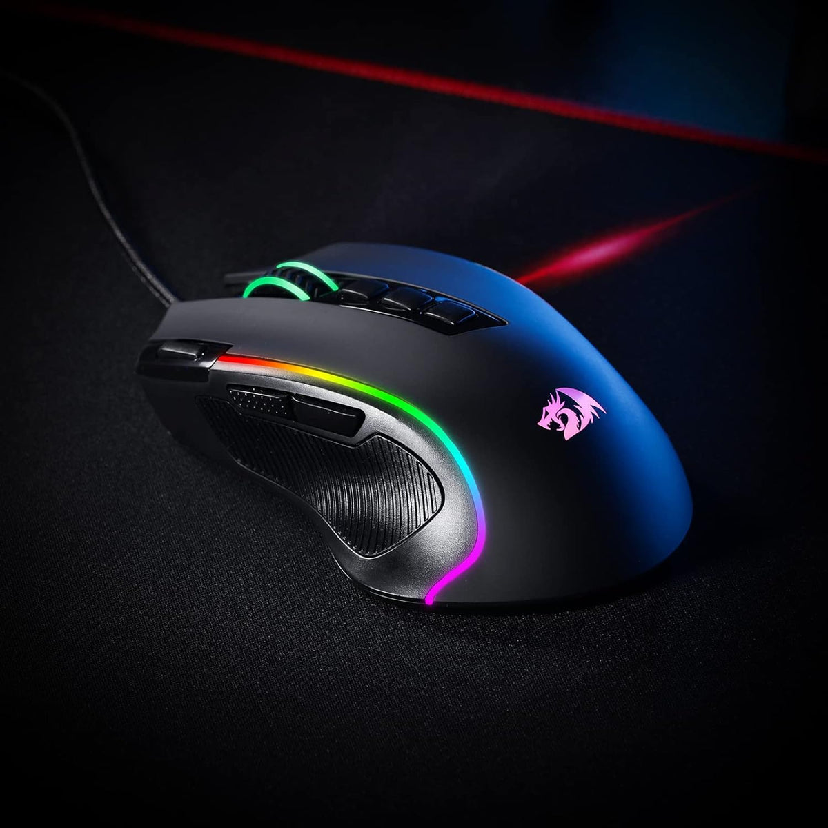 Redragon M612 Predator RGB Gaming Mouse, 8000 DPI Wired  Optical Gamer Mouse with 11 Programmable Buttons & 5  Backlit Modes