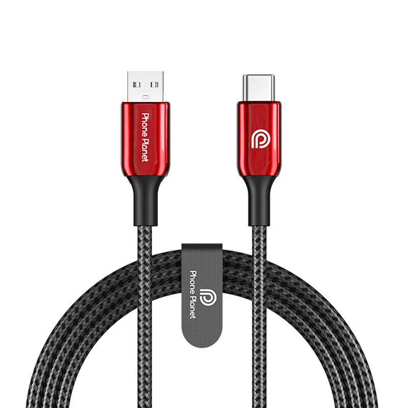 Phone Planet Braided USB-A to Type-C Cable 18W 1.2M red - Go Banana