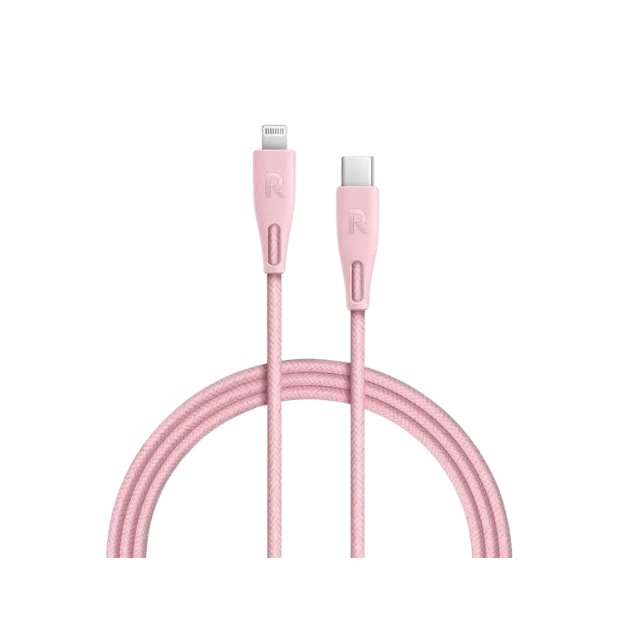 RAVPower 0.3m Type-C to Lightning Cable Nylon - Pink - Go Banana