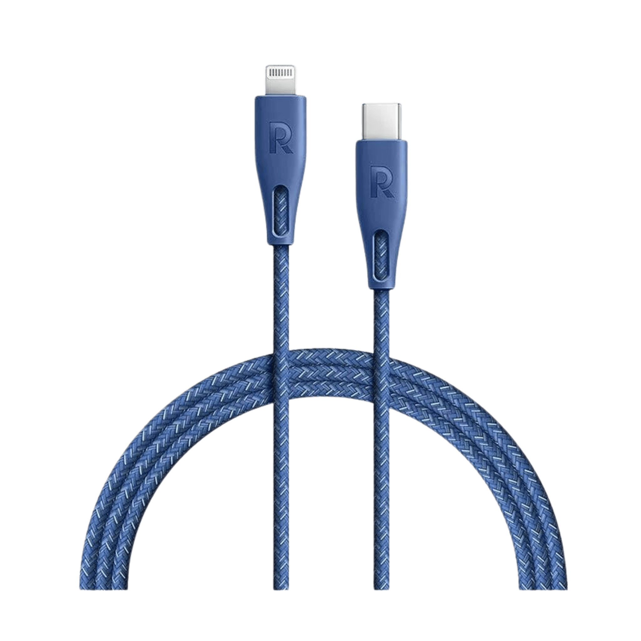 RAVPower 0.3m Type-C to Lightning Cable Nylon - Blue - Go Banana