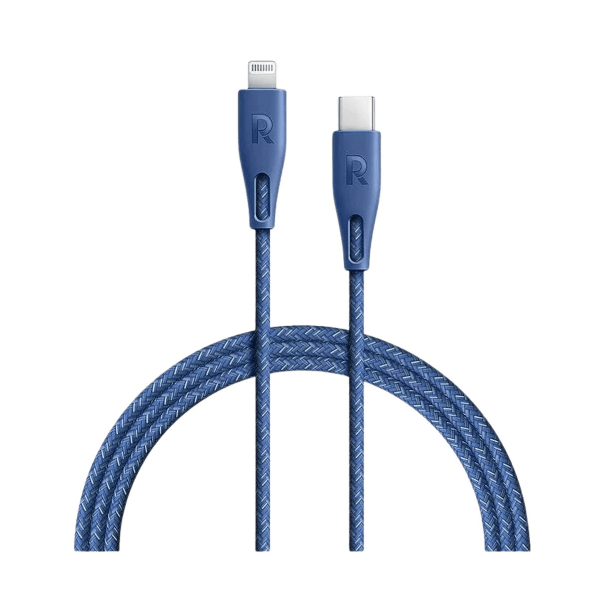 RAVPower 0.3m Type-C to Lightning Cable Nylon - Blue - Go Banana