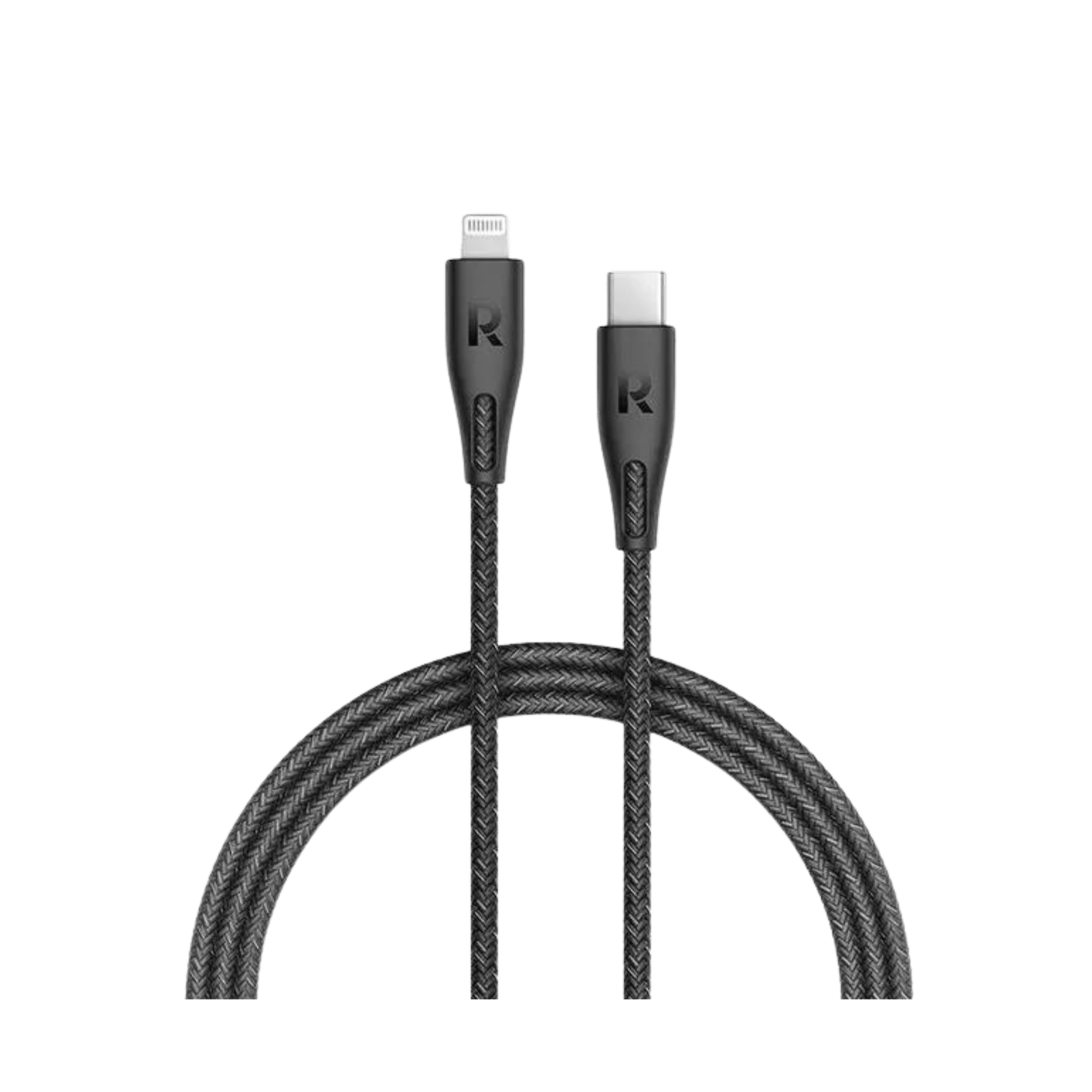 RAVPower 0.3m Type-C to Lightning Cable Nylon - Black - Go Banana