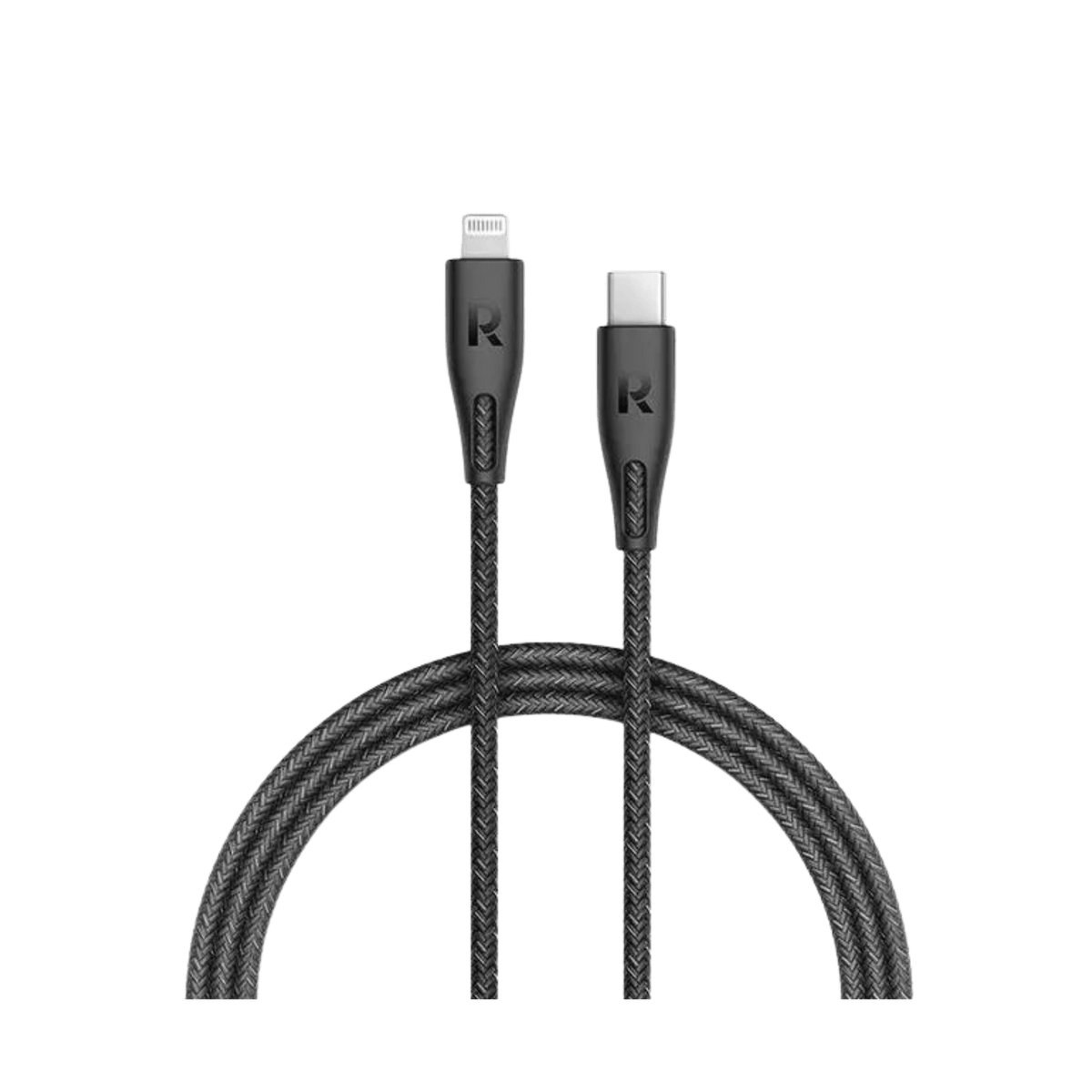 RAVPower 0.3m Type-C to Lightning Cable Nylon - Black - Go Banana