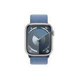 Apple Watch Series 9 (GPS) 45mm Silver Aluminum Case with Winter Blue Sport Loop - Go Banana