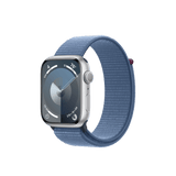 Apple Watch Series 9 (GPS) 45mm Silver Aluminum Case with Winter Blue Sport Loop - Go Banana