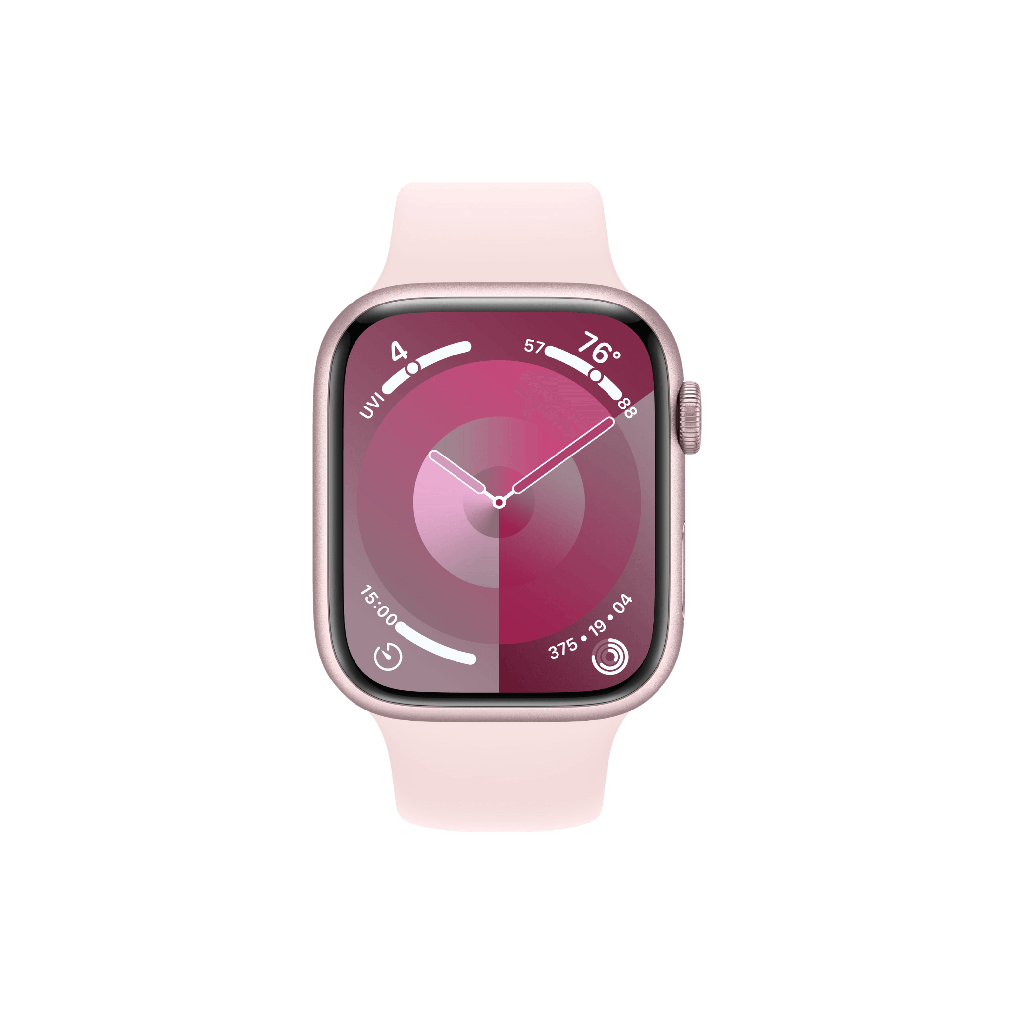 Apple Watch Series 9 (GPS) 45mm Pink Aluminum Case with Light Pink Sport Band - Go Banana