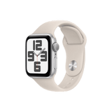 Apple Watch SE GPS Silver Aluminum Case with White Sport Band-- 40 mm - Go Banana