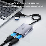 Unitek USB to Dual HDMI (1080P @ 60Hz) Adapter with MST, Black - Go Banana