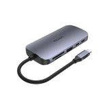 Unitek 9-in-1 USB-C 5Gbps Hub with Briad Cable (3*USB-A 5Gbps + USB-C 5Gbps + HDMI 4K 60Hz + Gigabit Ethernet + SD/Micro SD + PD 100W), Space Gray - Go Banana