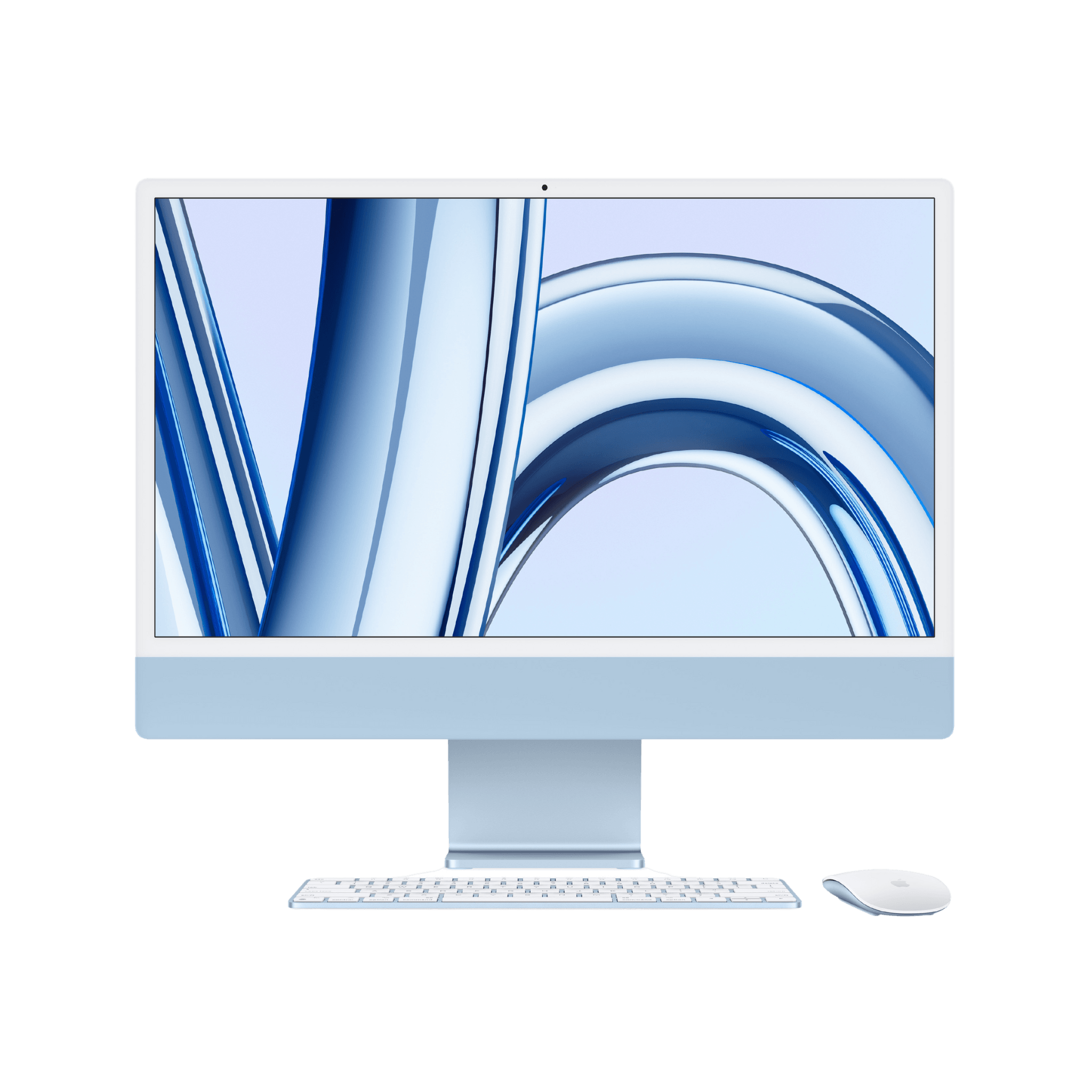 Apple 2023 iMac (24-inch, Apple M3 chip with 8‑core CPU and 8‑core GPU, 8GB Unified Memory, 256GB) - Blue - Go Banana