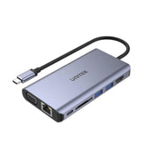 Unitek uHUB O8+ 8-in-1 USB-C Dual Display Hub with USB 5Gbps and PD 100W Charging - Go Banana